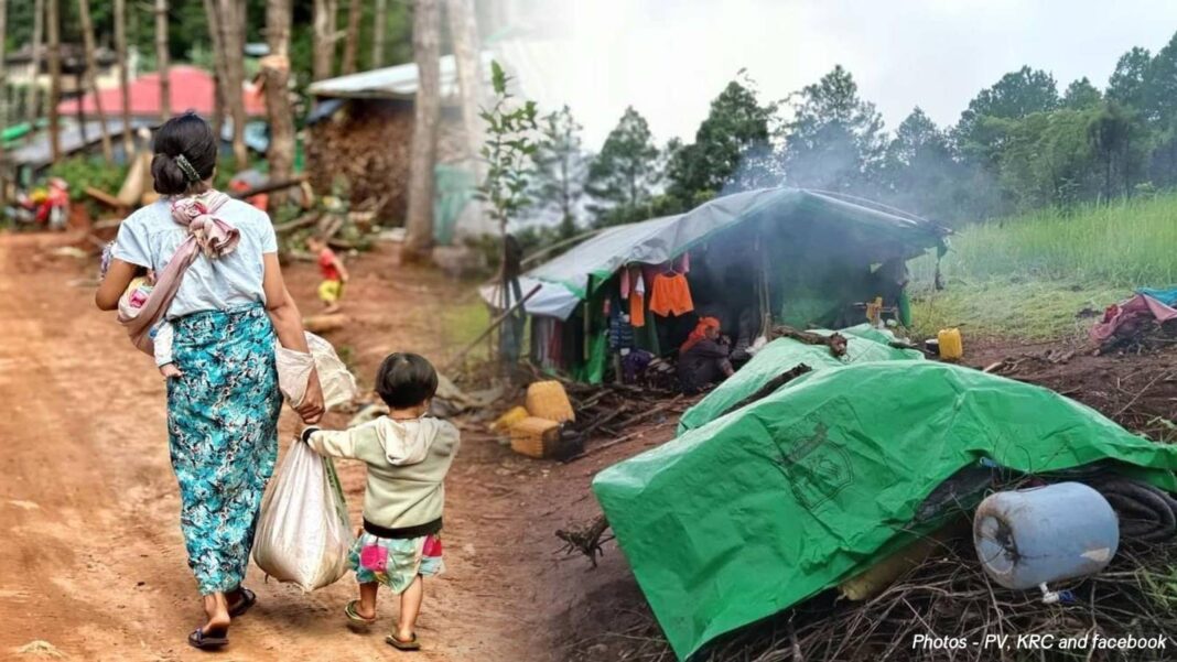 An IDP woman and her children An IDP woman and her children