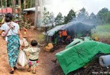 Monsoon of Loss: A Father’s Grief in Myanmar’s War-Torn Shan An IDP woman and her children