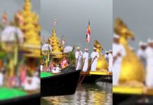 Inle Lake Festival Proceeds Amid Flood and Earthquake Recovery Struggles Phaung Daw Oo Festival procession on Inle Lake