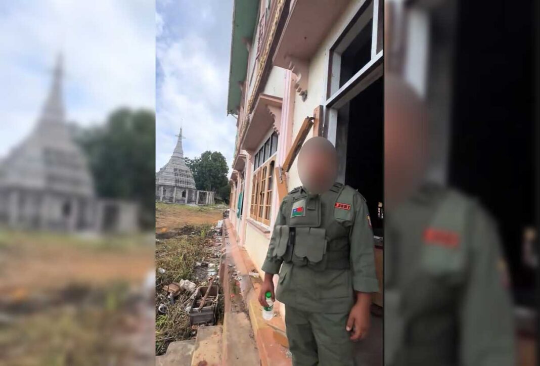 A PNO militia member in the village A PNO militia member in the village