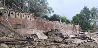 Junta Airstrike Damages Monastery in Namtu as Fighting Escalates Across Shan State Damaged debris from a recent junta airstrike in Namtu Township