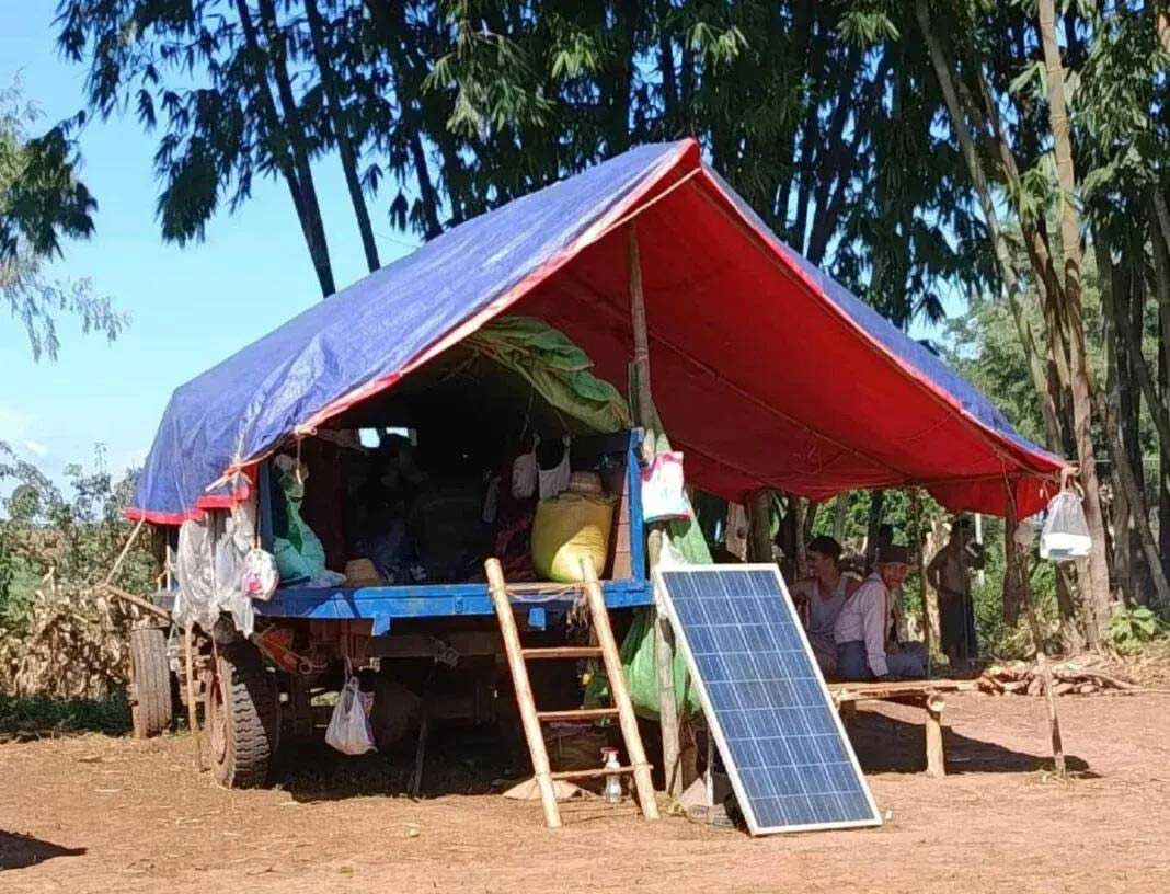 Temporary shelters for internally displaced people (IDPs) in northern Shan State