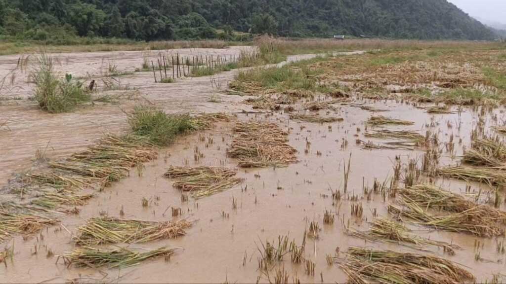 Flood affected Namphakkha village in northern Shan State Flood affected Namphakkha village in northern Shan State