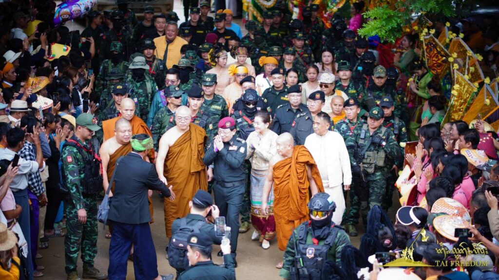 General Yawd Serk warmly greets the crowd during the Shan New Year celebration