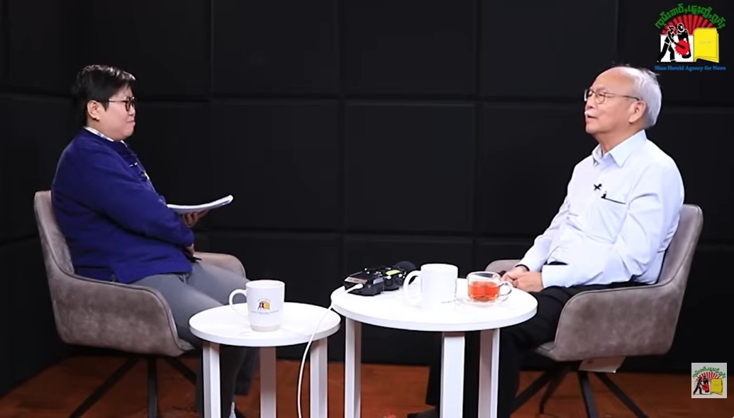 Burmese Desk Editor Nang Seng Nom interviewing Sao Harn Yawnghwe