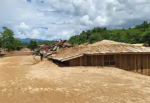 Poisoned Rivers, Empty Promises: Environment Absent from Junta Election Campaigns Flood damaged homes in the area
