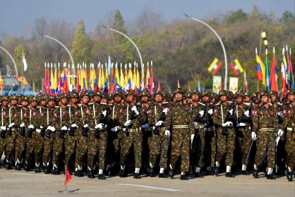 Myanmar military junta troops