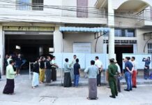 Military’s Planned Vote Restricted to Muse Town Voter lists displayed at a military planned polling site