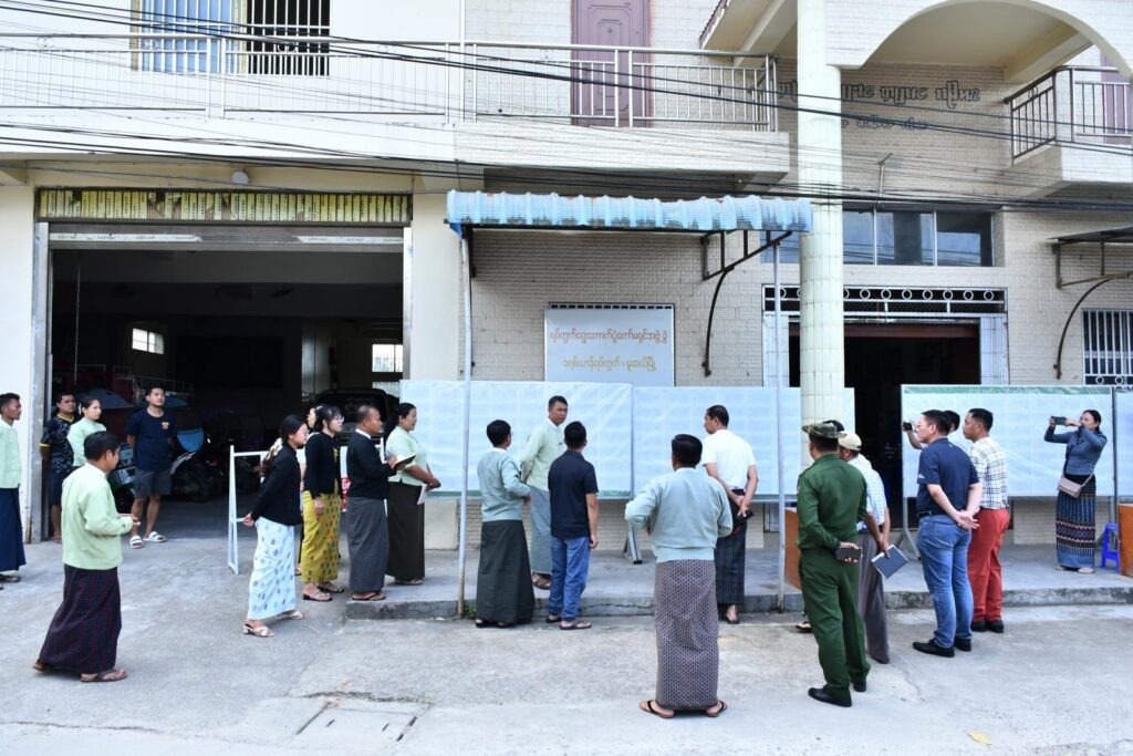 Voter lists displayed at a military planned polling site Voter lists displayed at a military planned polling site