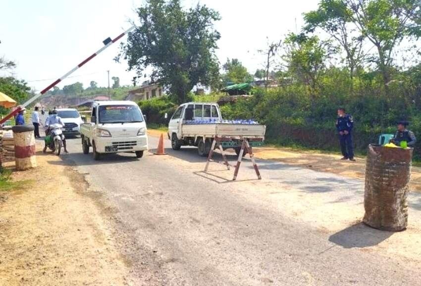 A checkpoint at the entrance to Ywangan Township A checkpoint at the entrance to Ywangan Township