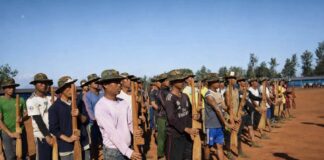 Money and Manpower: Southern Shan Residents Crushed by Dual Conscription Demands PNOPNA members during a training session in Southern Shan State