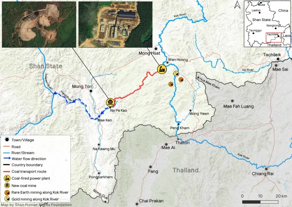 New coal fired power plant near Wan Hoong, Mong Hsat Township