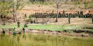 Two Dead, Three Return: Ywangan Families Count Cost of Conscription Male conscripts undergo military training in Myanmar