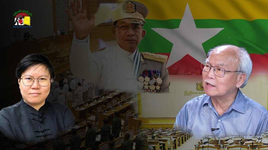 Nang Seng Nom (left) interviews Sao Harn (right)