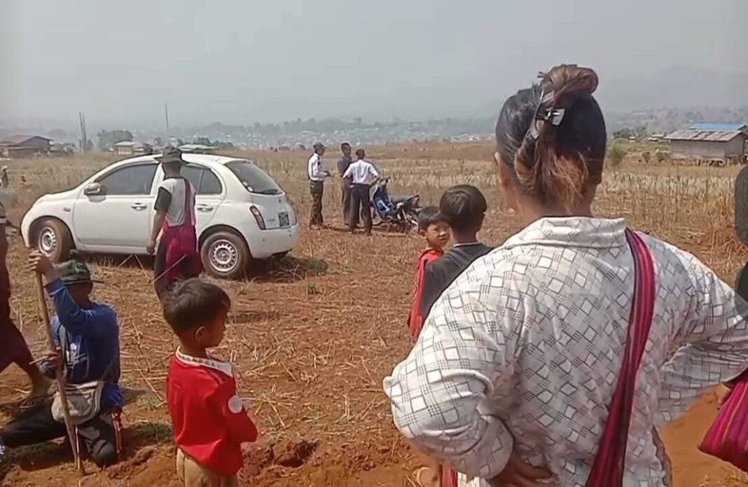 Villagers confront authorities