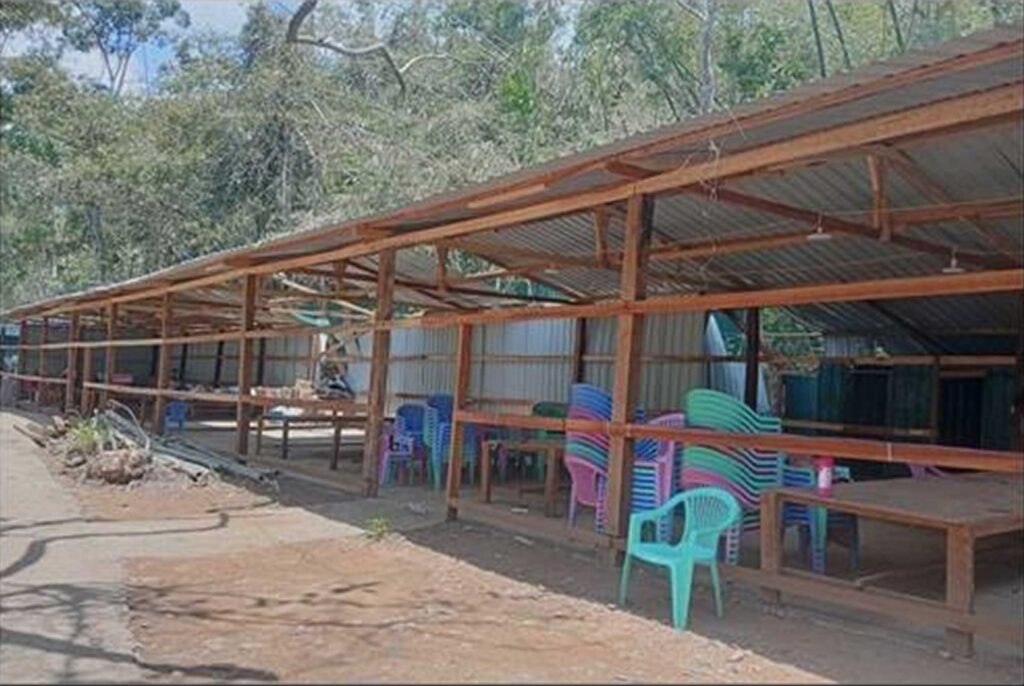 A remote compound in Mong Pan Township where authorities say an online scam operation was uncovered