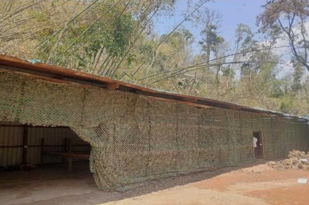A remote compound in Mong Pan Township where authorities say an online scam operation was uncovered