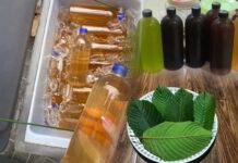 Kratom Use Among Youth Rising Across Shan State as Open Sales Expand Bottles of kratom drink displayed for sale at a shop in Shan State