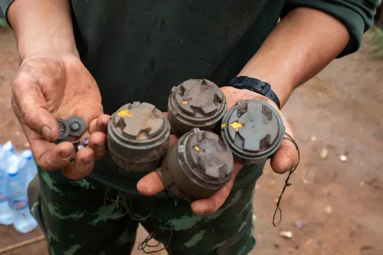 Landmines in an undated file photo Photo AFP