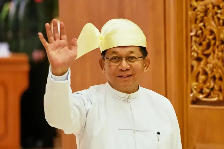 Min Aung Hlaing in civilian attire