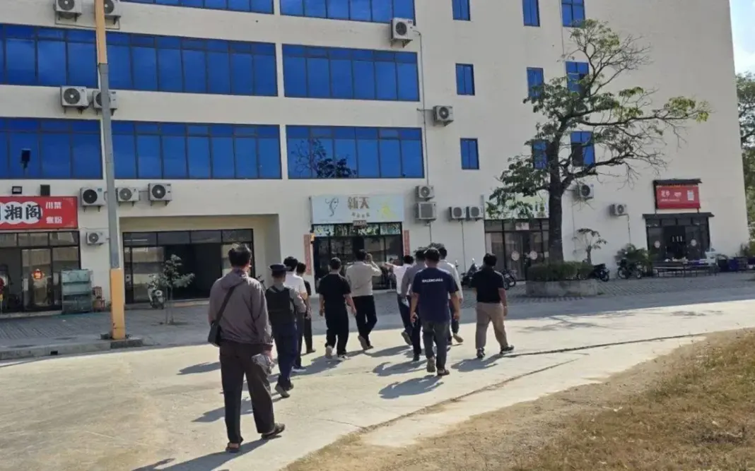 The Yaung Ni Oo compound in Tachileik, where trafficking survivors say online scam operations were conducted