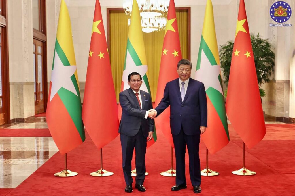 Min Aung Hlaing during an official visit to China