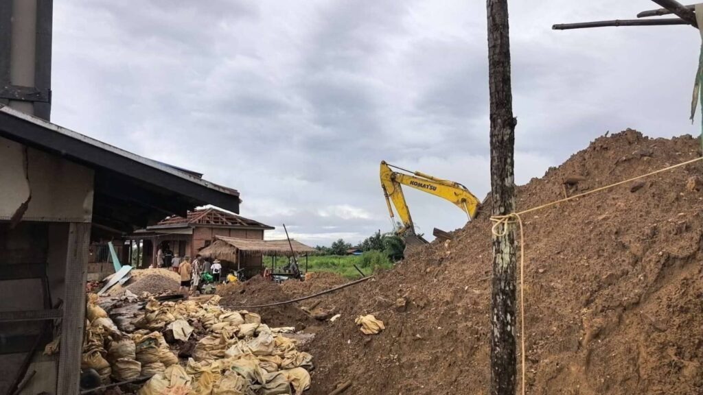 A civilian home demolished by junta troops in Mongmit Township, northern Shan State