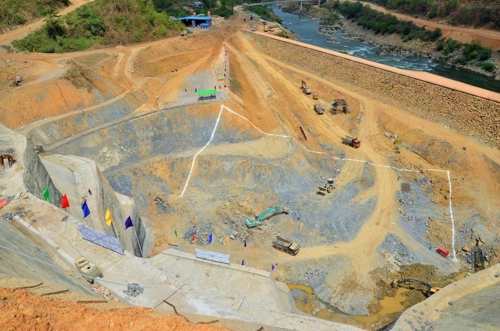 Construction work at the Upper Yeywa Hydropower Project in Kyaukme Township