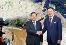 Rare Earth Mining, Toxic Rivers Expose Gaps in Bangkok’s Cross-Border Pollution Pact Thai Prime Minister Anutin Charnvirakul holds hands with Myanmar junta leader Min Aung Hlaing