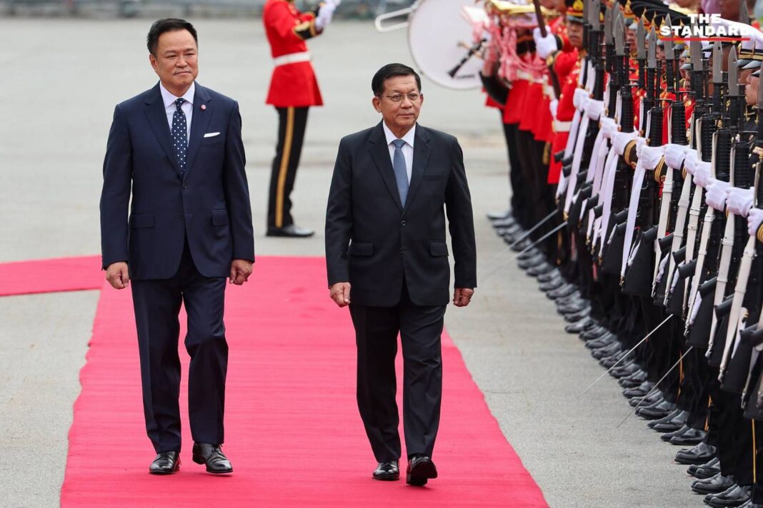 Thai Prime Minister Anutin Charnvirakul welcomes Myanmar junta chief Min Aung Hlaing