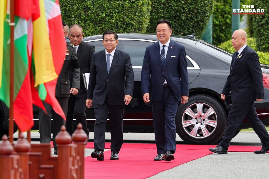 Thai Prime Minister Anutin Charnvirakul welcomes Myanmar junta chief Min Aung Hlaing
